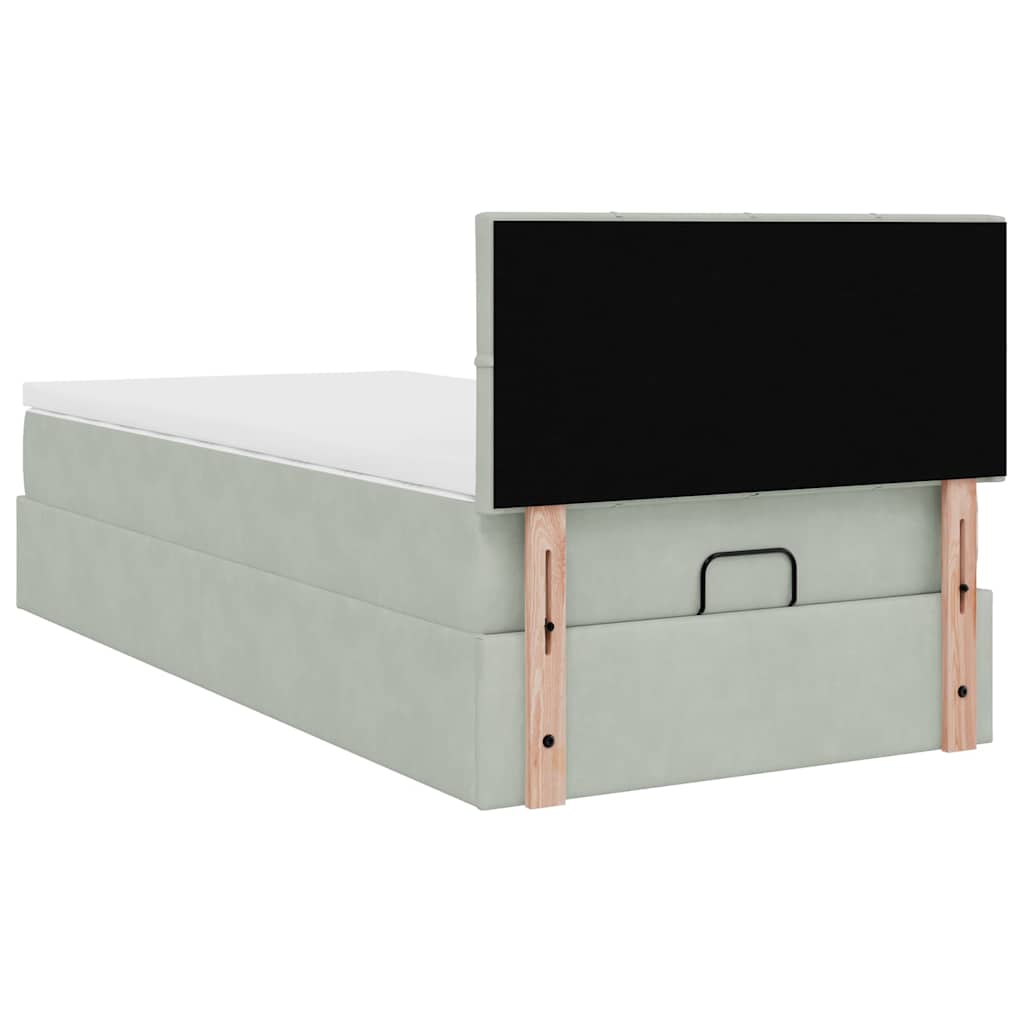 Struttura Letto Pouf con Materasso 90x200 cm in Velluto | homemem39