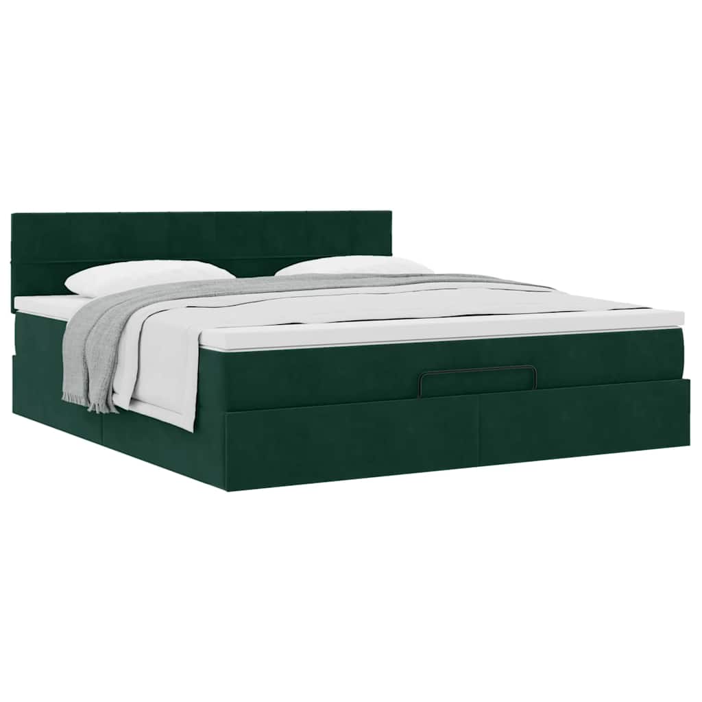 Struttura Letto Pouf con Materasso 180x200 cm in Velluto