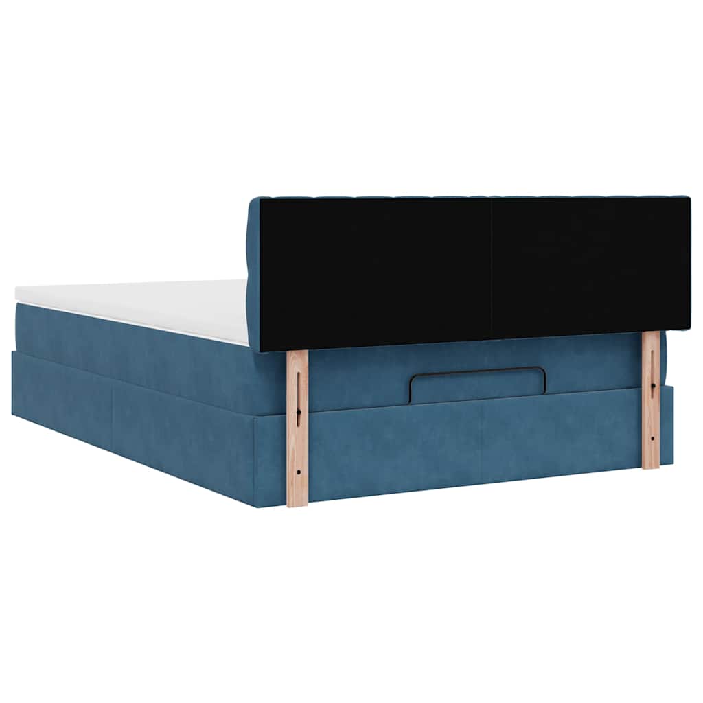 Struttura Letto Pouf con Materasso 140x190 cm in Velluto - homemem39