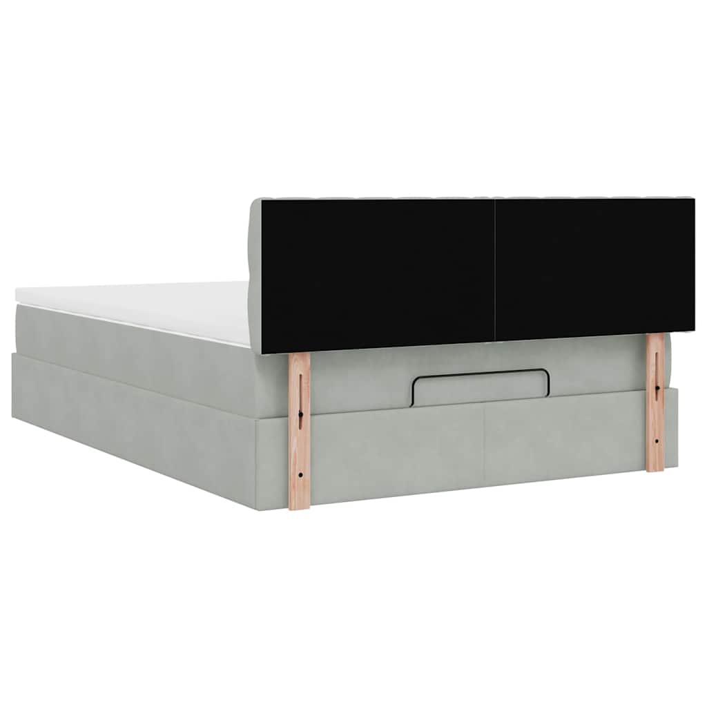 Struttura Letto Pouf con Materasso 140x200 cm in Velluto | homemem39