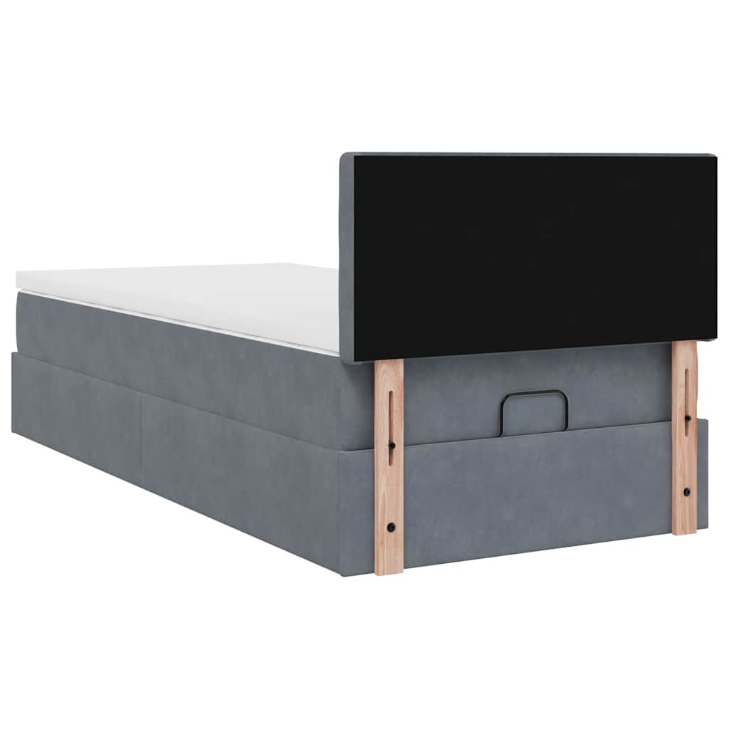Struttura Letto Pouf con Materasso 90x190 cm in Velluto | homemem39