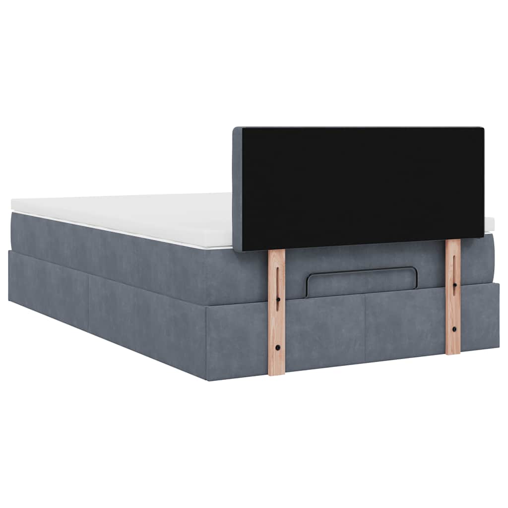 Pouf Letto con Materasso Grigio Scuro 120x190 cm Velluto | homemem39