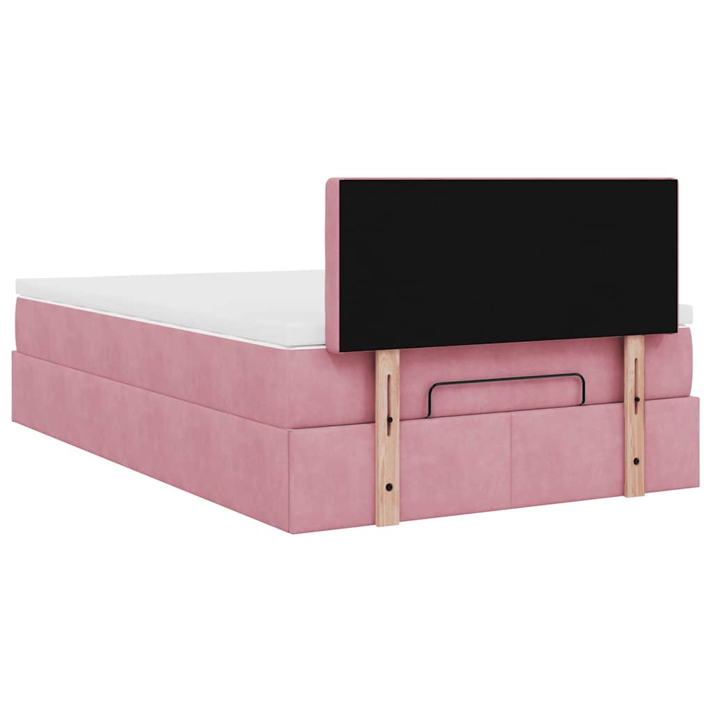 Pouf Letto con Materasso Rosa 120x190 cm Velluto | homemem39
