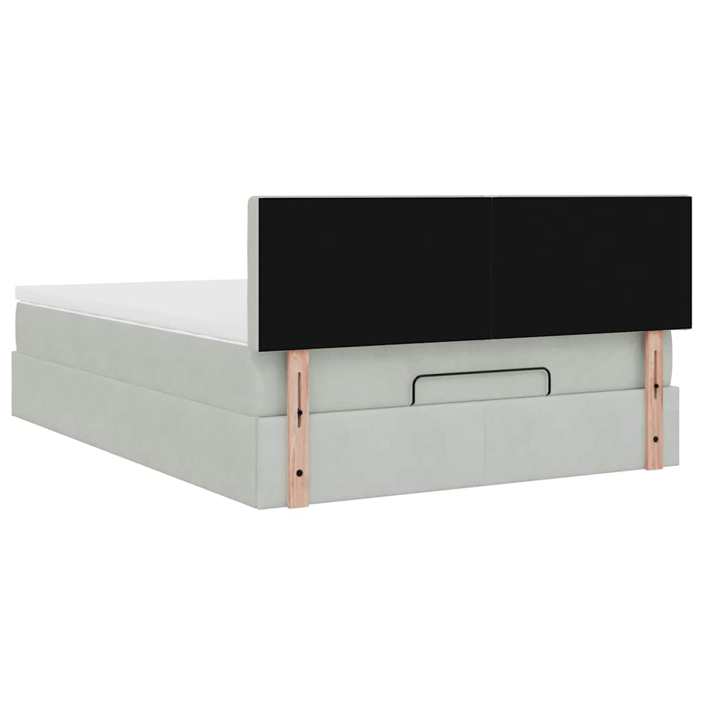 Struttura Letto Pouf con Materasso 140x200 cm in Velluto | homemem39