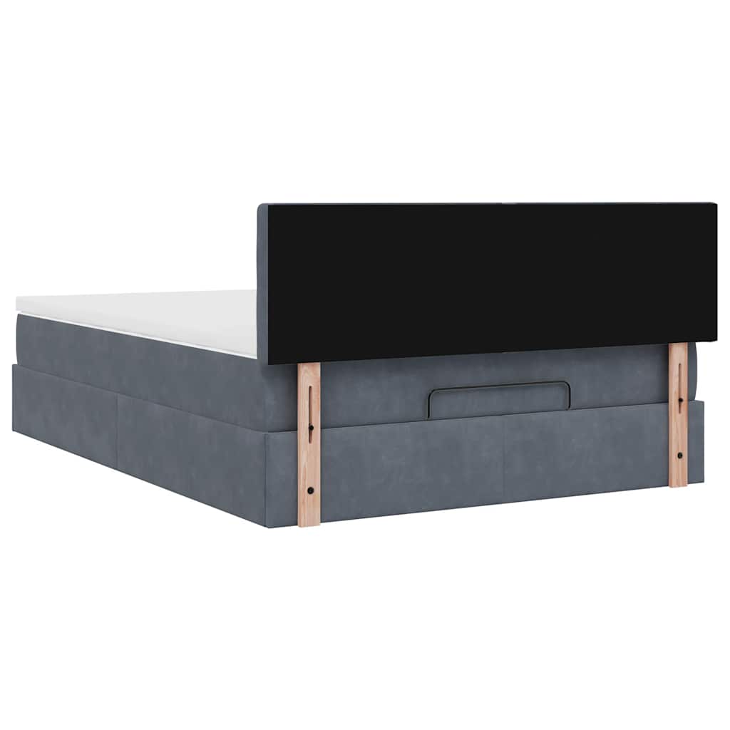 Struttura Letto Pouf con Materasso 140x200 cm in Velluto | homemem39