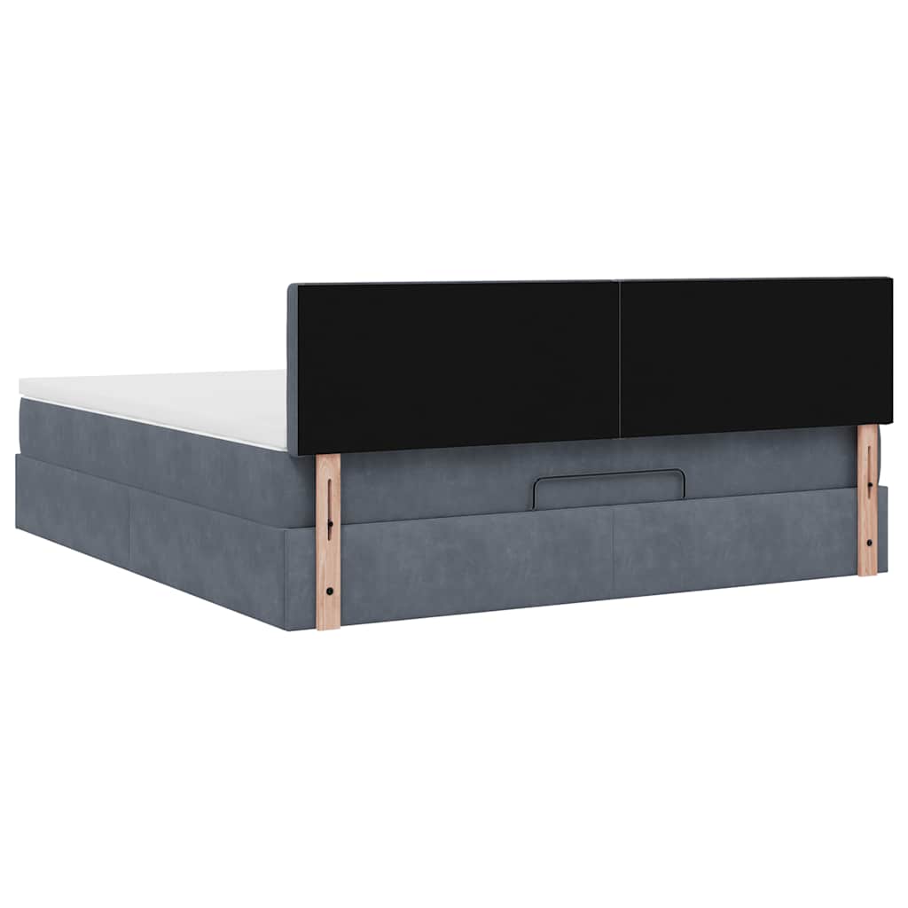 Struttura Letto Pouf con Materasso 180x200 cm in Velluto | homemem39