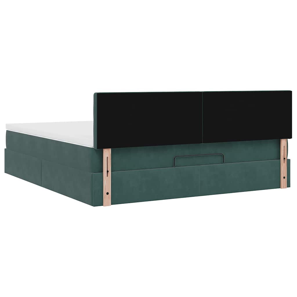 Struttura Letto Pouf con Materasso 180x200 cm in Velluto | homemem39