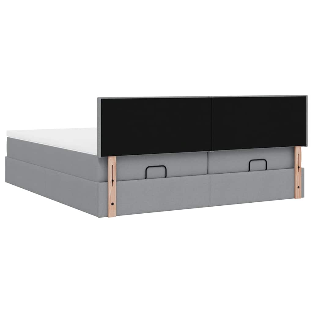 Struttura Letto Pouf con Materassi 160x200 cm in Tessuto | homemem39