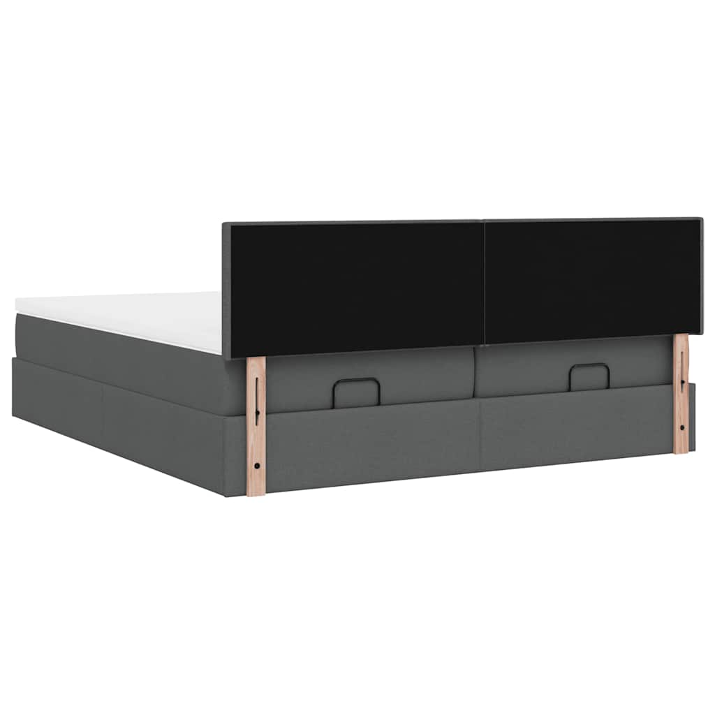 Struttura Letto Pouf con Materassi 200x200 cm in Tessuto | homemem39