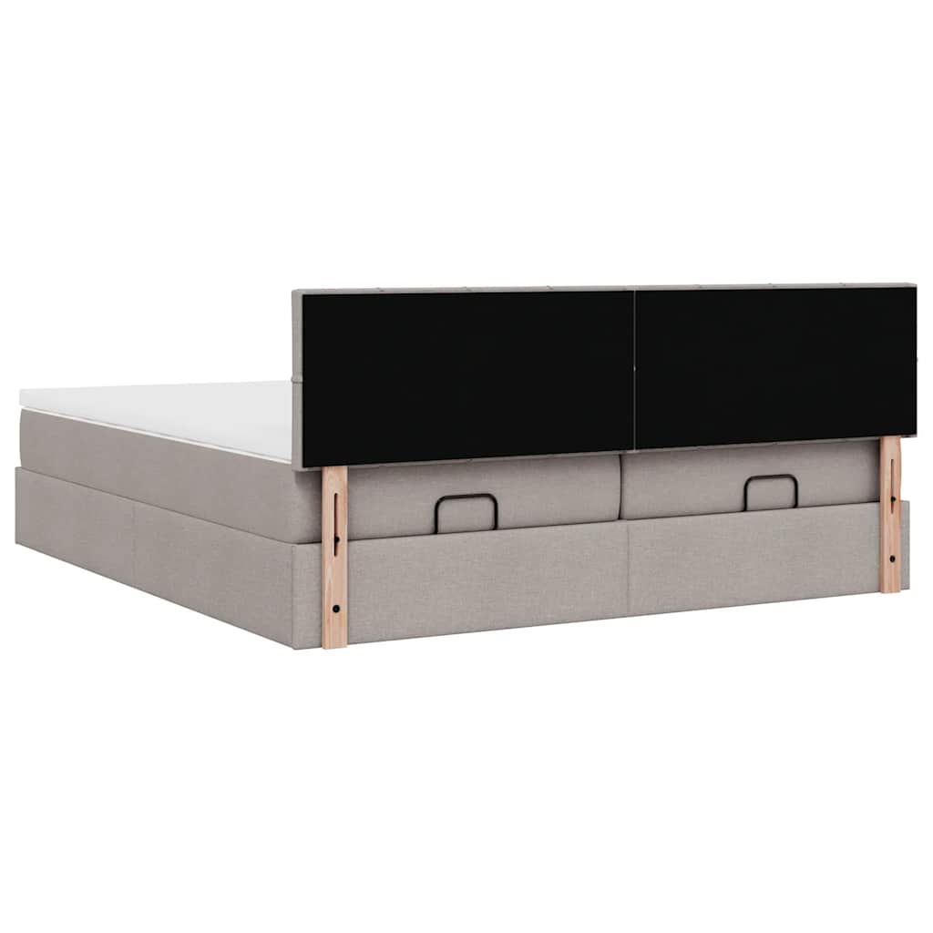 Struttura Letto Pouf con Materassi Tortora 180x200cm in Tessuto | homemem39