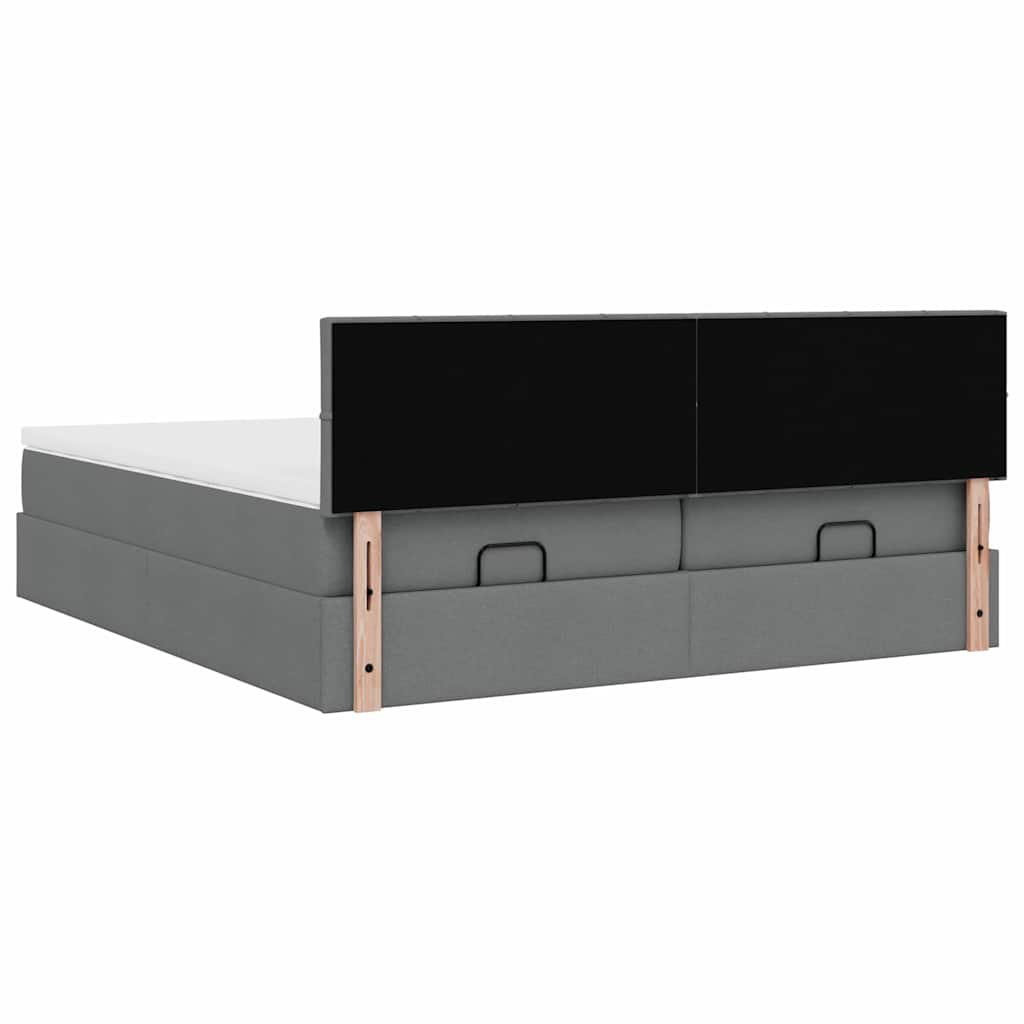 Struttura Letto Pouf con Materassi 200x200 cm in Tessuto | homemem39
