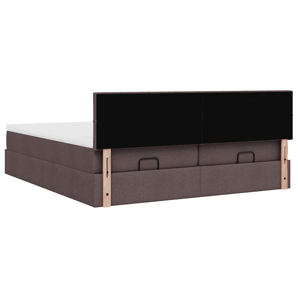Struttura Letto Pouf con Materassi 200x200 cm in Tessuto | homemem39
