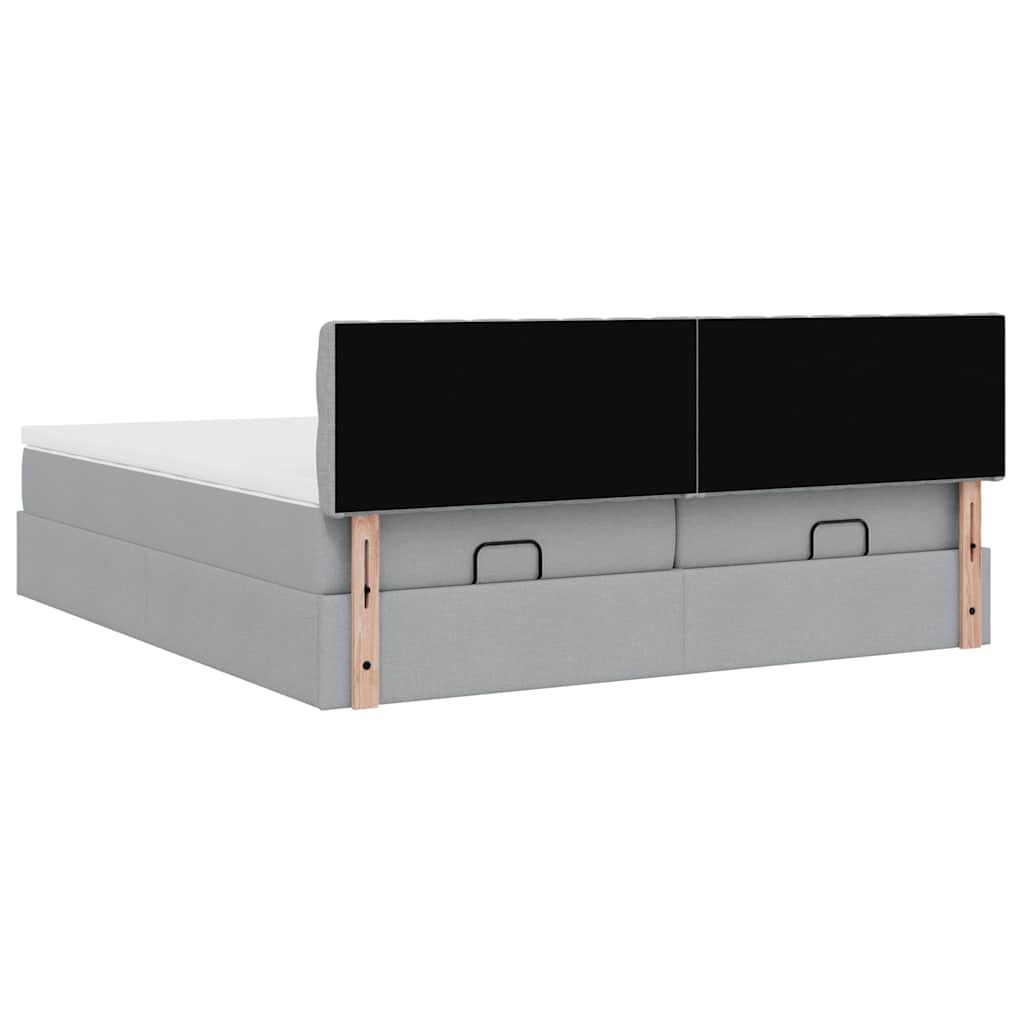 Struttura Letto Pouf con Materassi 180x200 cm in Tessuto | homemem39