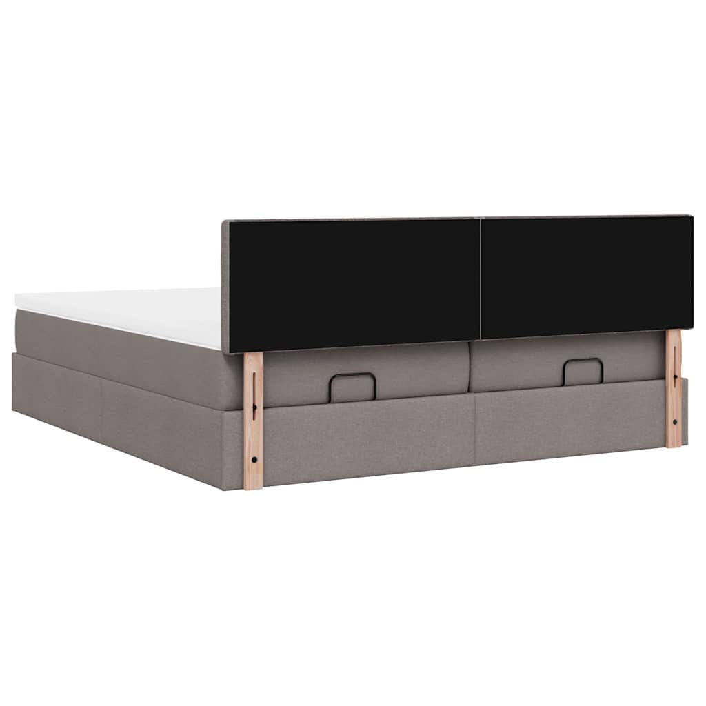 Struttura Letto Pouf con Materassi Tortora 180x200cm in Tessuto | homemem39
