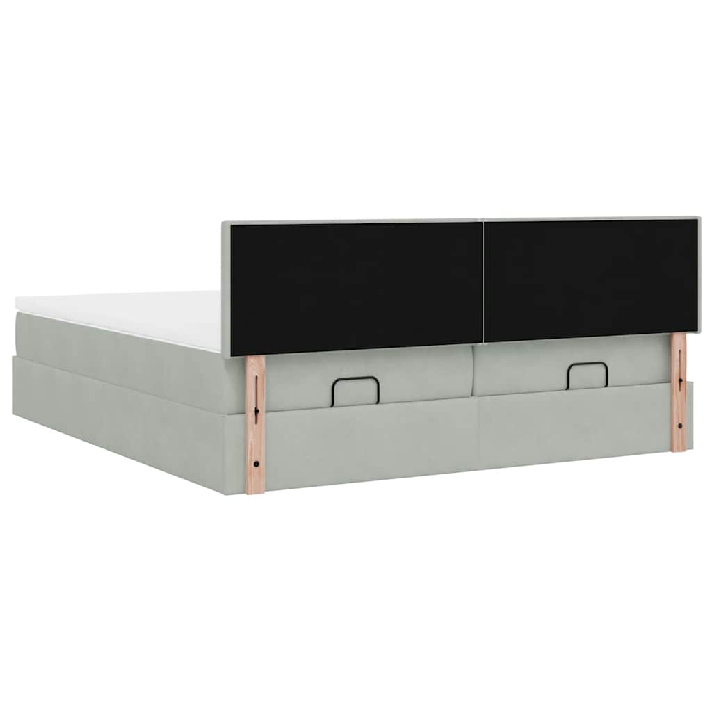 Struttura Letto Pouf con Materassi 160x200 cm in Velluto | homemem39