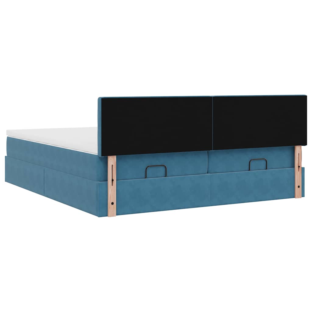 Struttura Letto Pouf con Materassi 160x200 cm Velluto | homemem39