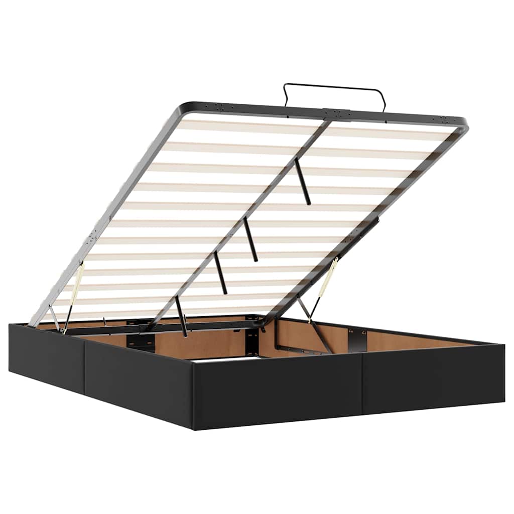 Pouf Letto con Materassi e LED Nero 140x190cm Similpelle - homemem39