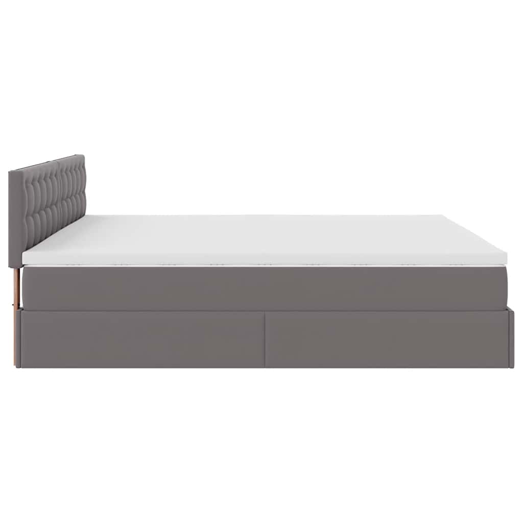 Pouf Letto con Materassi e LED Grigio 180x200cm Similpelle | homemem39
