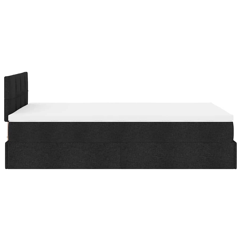 Pouf Letto con Materasso e LED Nero 120x190 cm in Tessuto | homemem39