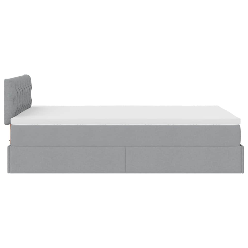 Pouf Letto con Materasso Grigio Chiaro 120x190 cm in Tessuto | homemem39