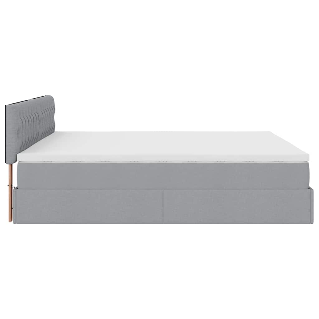 Pouf Letto con Materasso e LED Grigio Chiaro 180x200cm Tessuto | homemem39