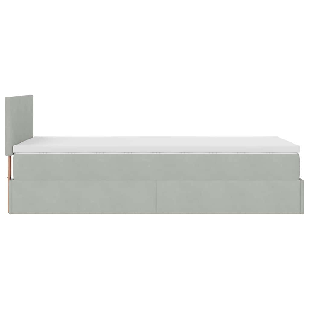Struttura Letto Pouf con Materasso 90x190 cm in Velluto | homemem39