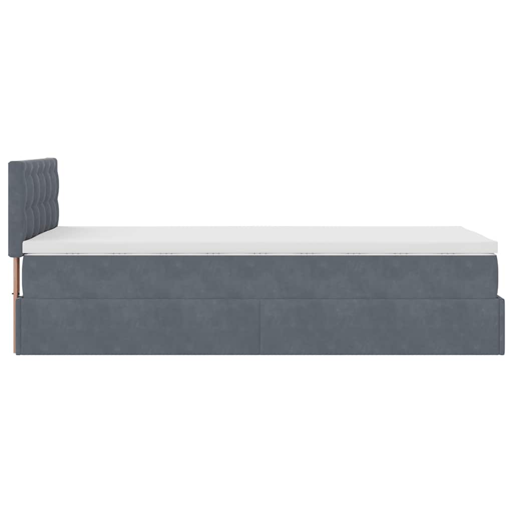 Struttura Letto Pouf con Materasso 90x190 cm in Velluto | homemem39