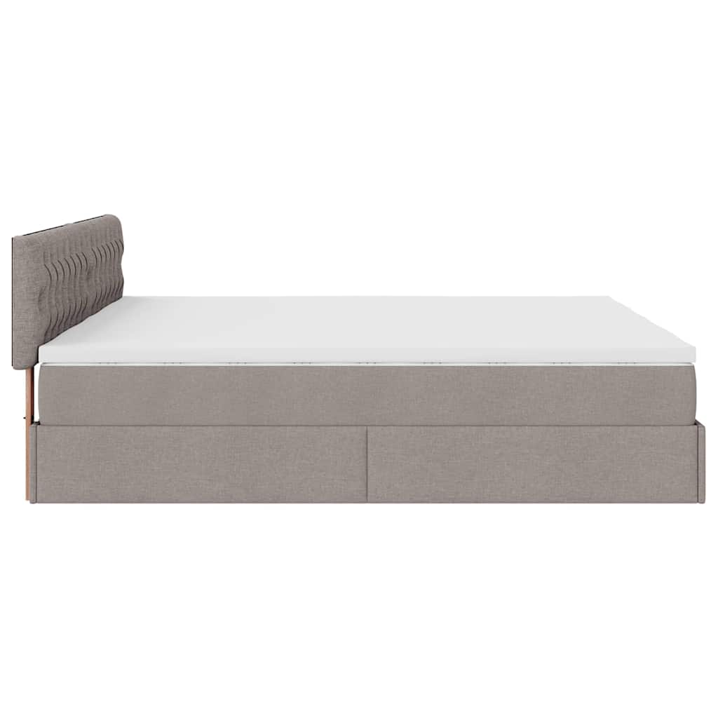 Struttura Letto Pouf con Materassi Tortora 160x200cm in Tessuto | homemem39