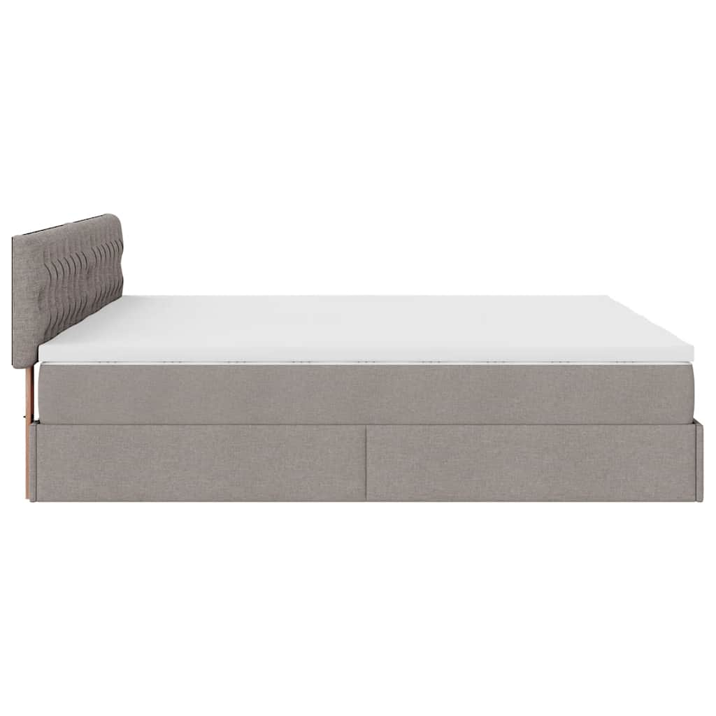 Struttura Letto Pouf con Materassi Tortora 180x200cm in Tessuto | homemem39