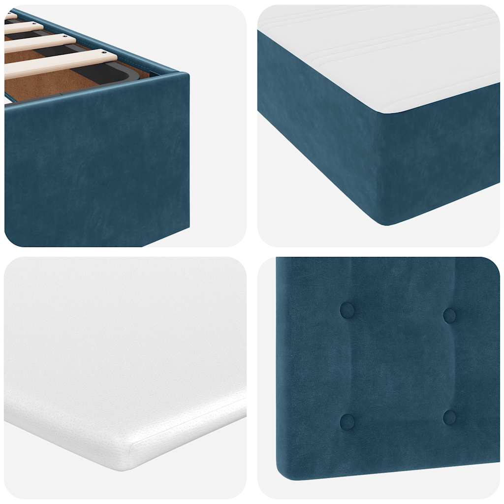Struttura Letto Pouf con Materassi 160x200 cm Velluto
