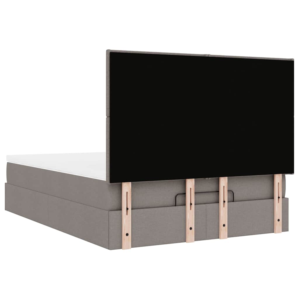 Struttura Letto Pouf con Materasso Tortora 140x200cm in Tessuto - homemem39