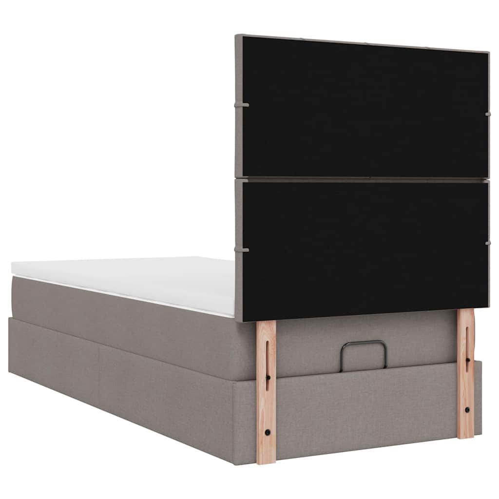 Struttura Letto Pouf con Materasso Tortora 90x190 cm in Tessuto | homemem39