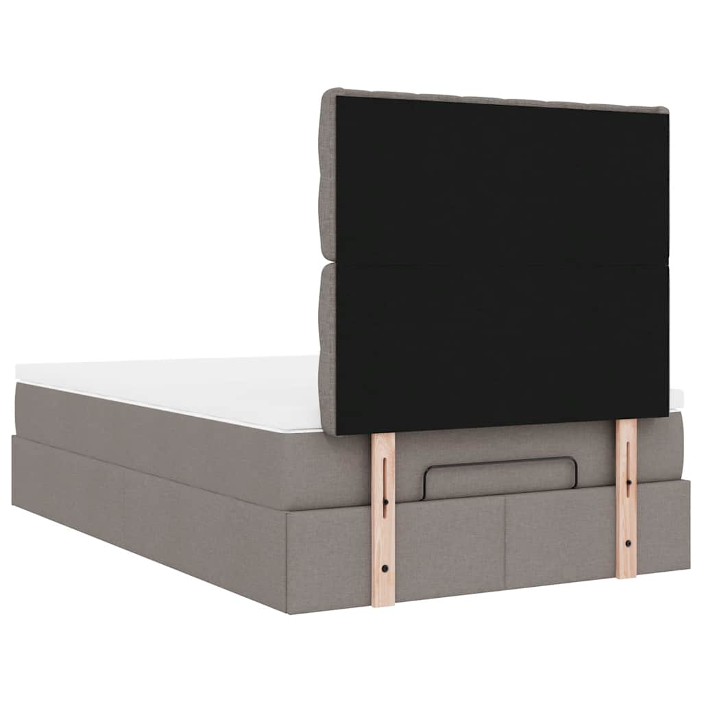 Struttura Letto Pouf con Materasso Tortora 120x190 cm Tessuto | homemem39