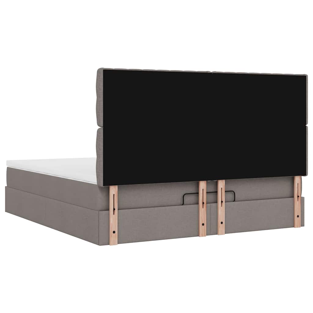 Struttura Letto Pouf con Materasso Tortora 160x200cm in Tessuto | homemem39