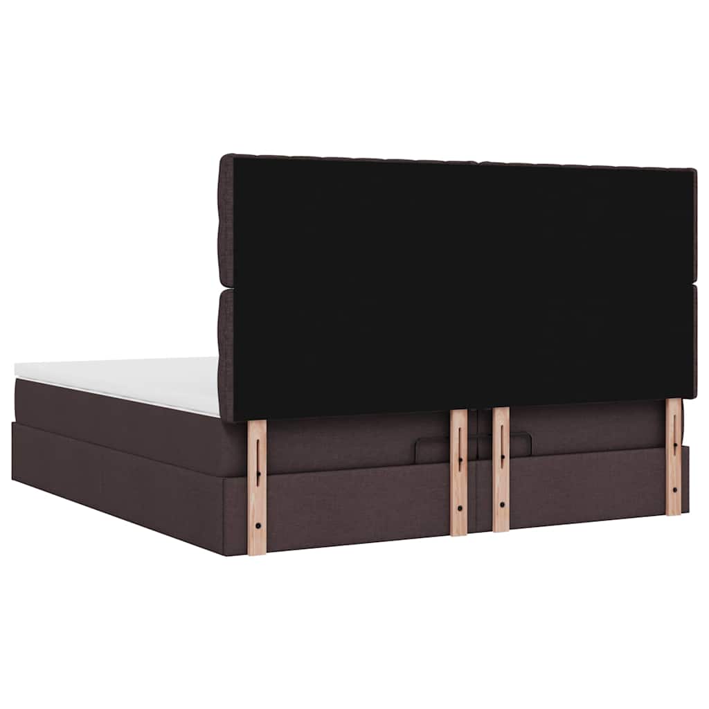 Struttura Letto Pouf con Materassi 200x200 cm in Tessuto | homemem39