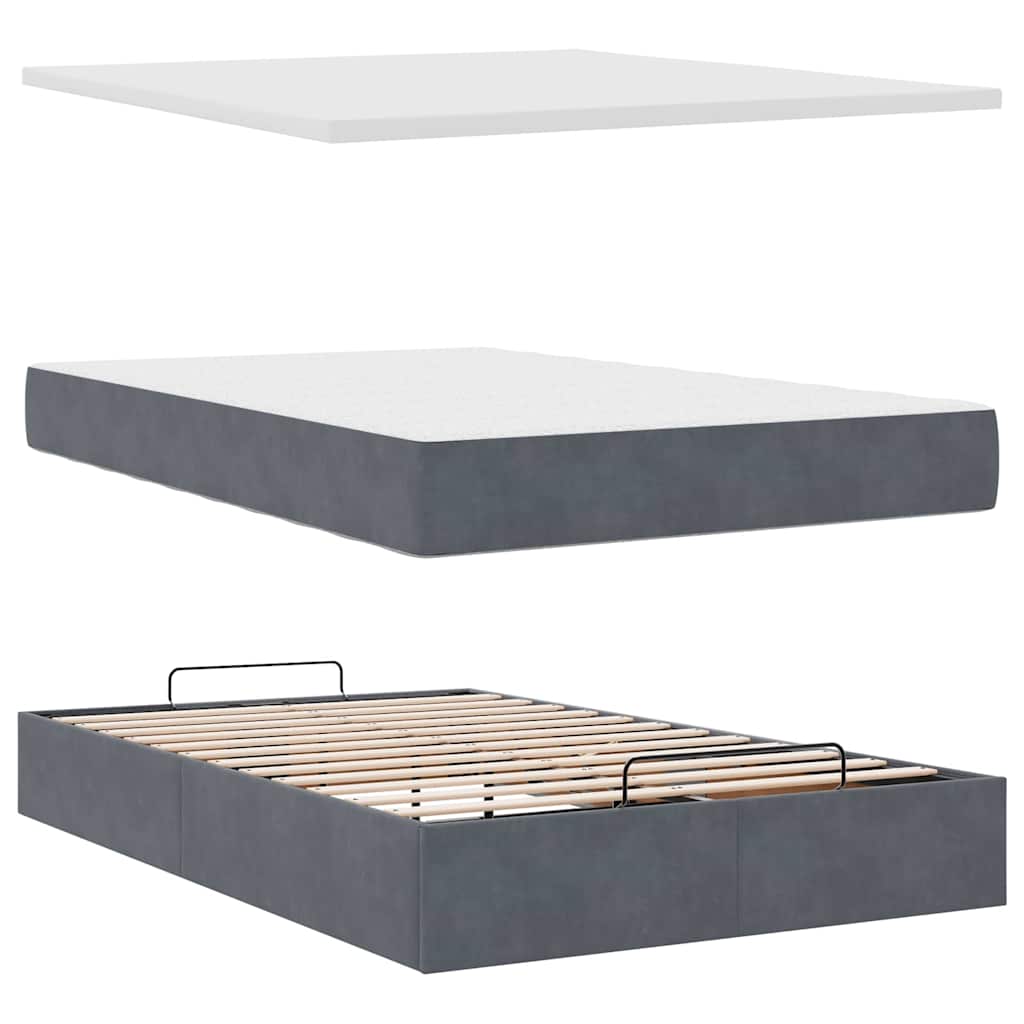 Struttura Letto Pouf con Materassi 80x200 cm Velluto | homemem39