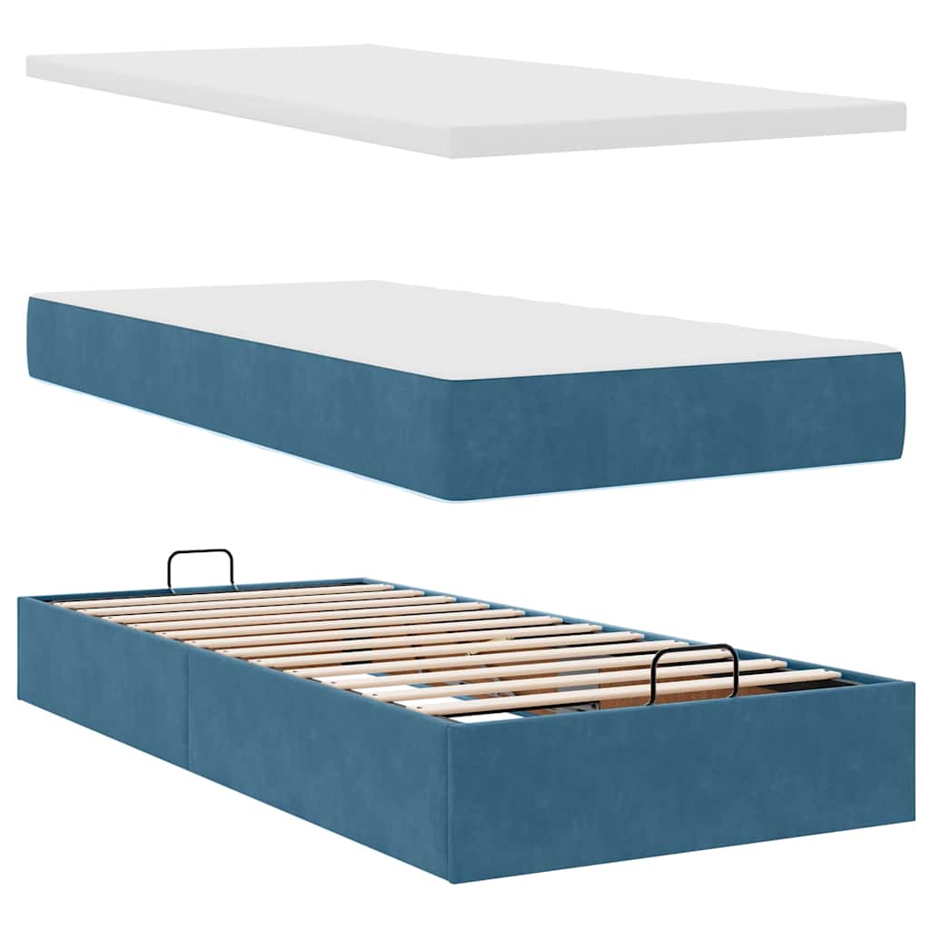 Struttura Letto Pouf con Materassi 100x200 cm Velluto | homemem39