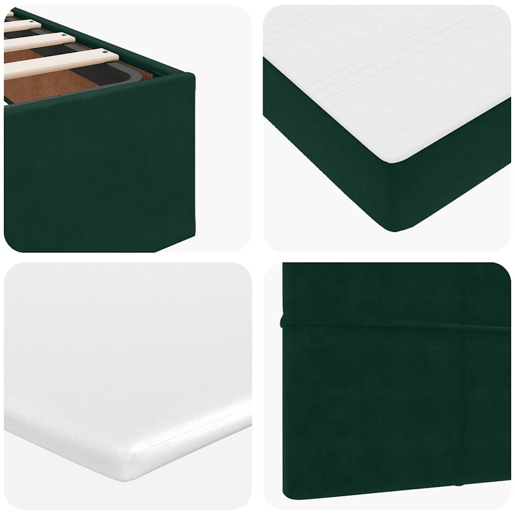 Struttura Letto Pouf con Materassi 140x200 cm in Velluto