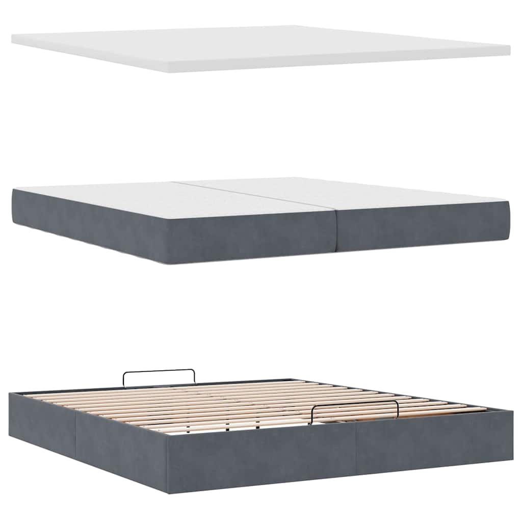 Struttura Letto Pouf con Materassi 200x200 cm Velluto | homemem39