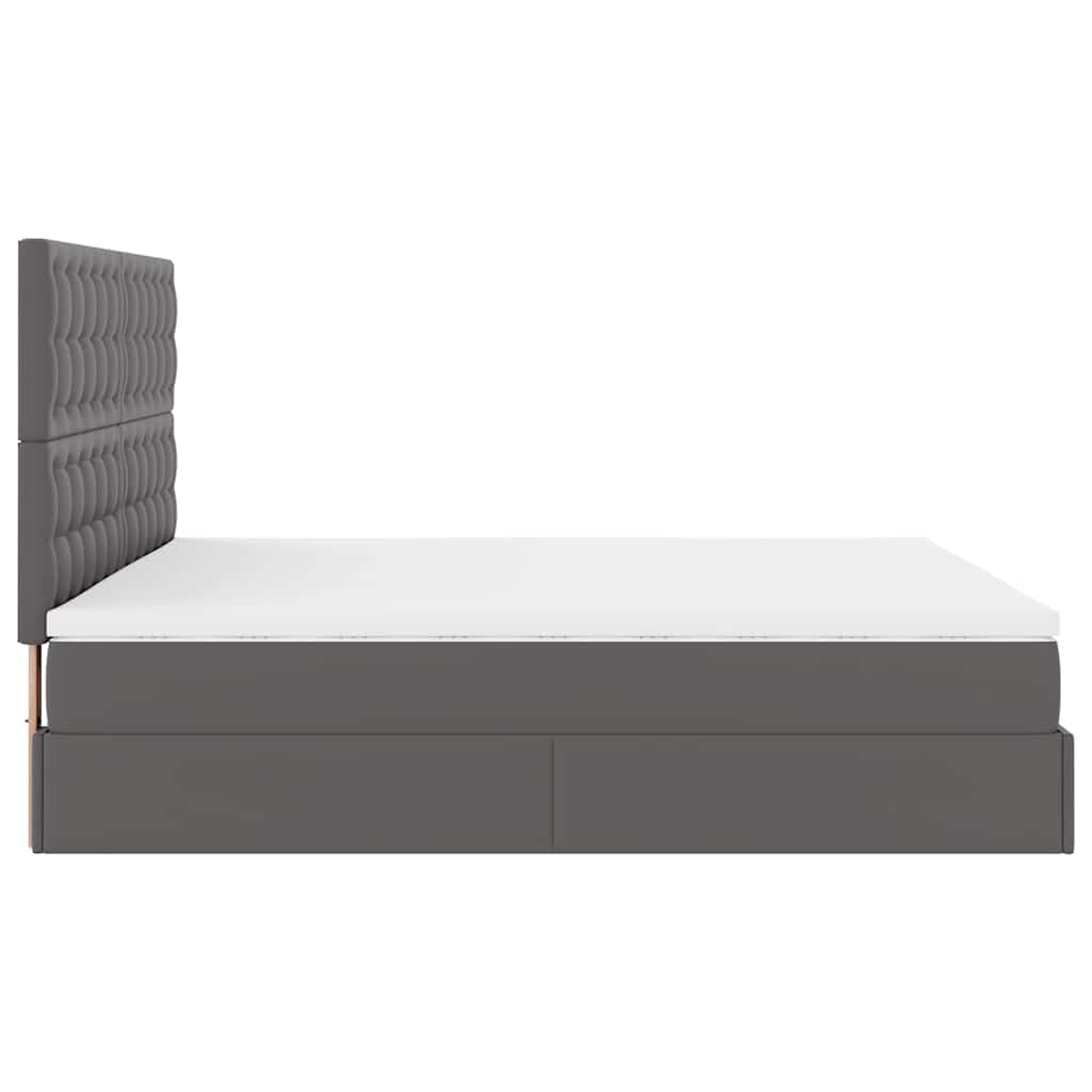 Struttura Letto Pouf con Materasso Grigio 180x200 cm Similpelle | homemem39