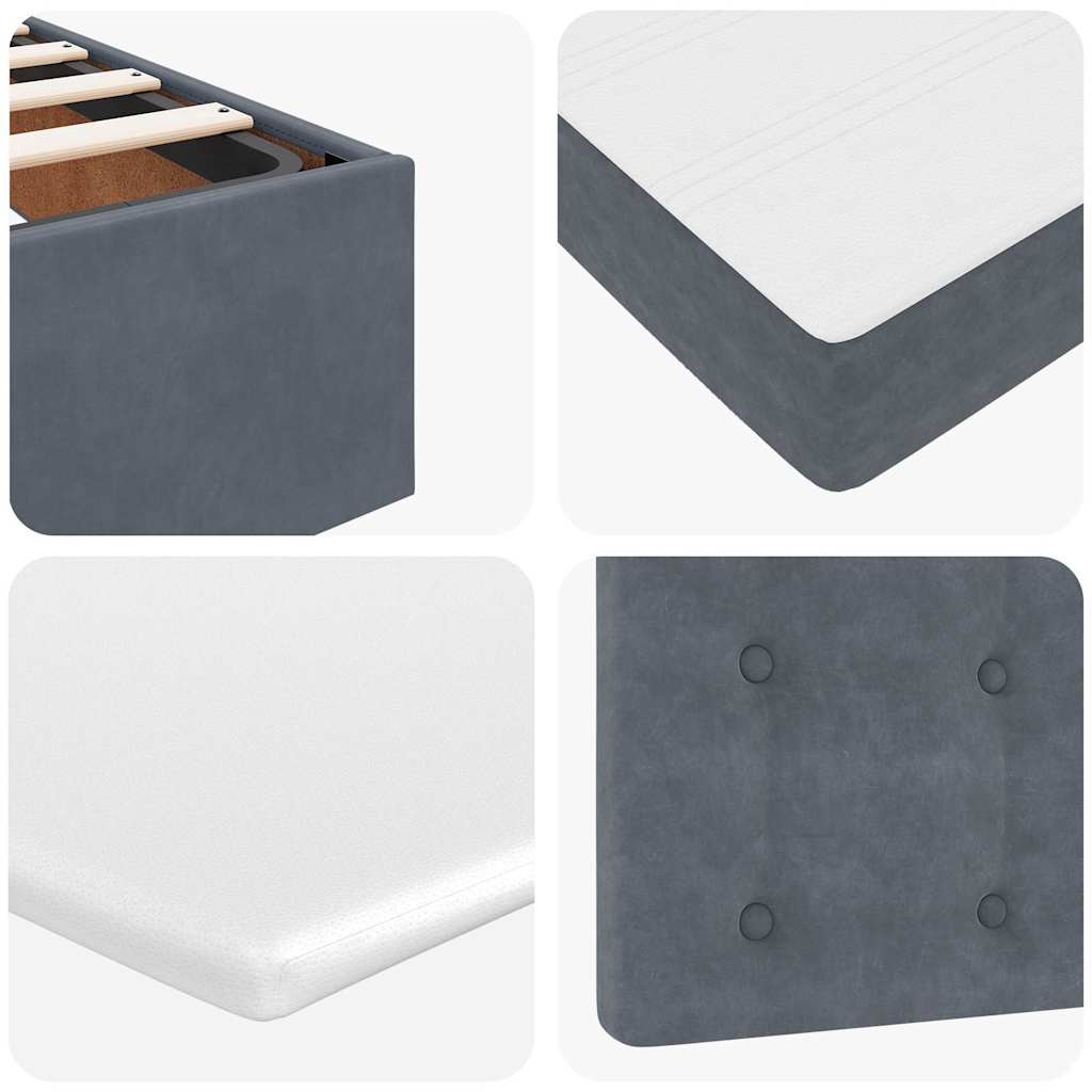 Struttura Letto Pouf con Materassi 160x200 cm in Velluto