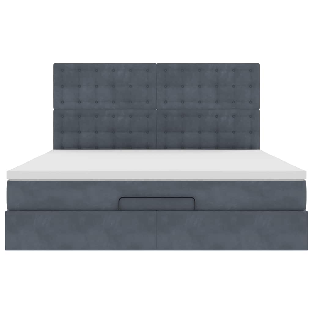 Struttura Letto Pouf con Materassi 180x200 cm Velluto | homemem39
