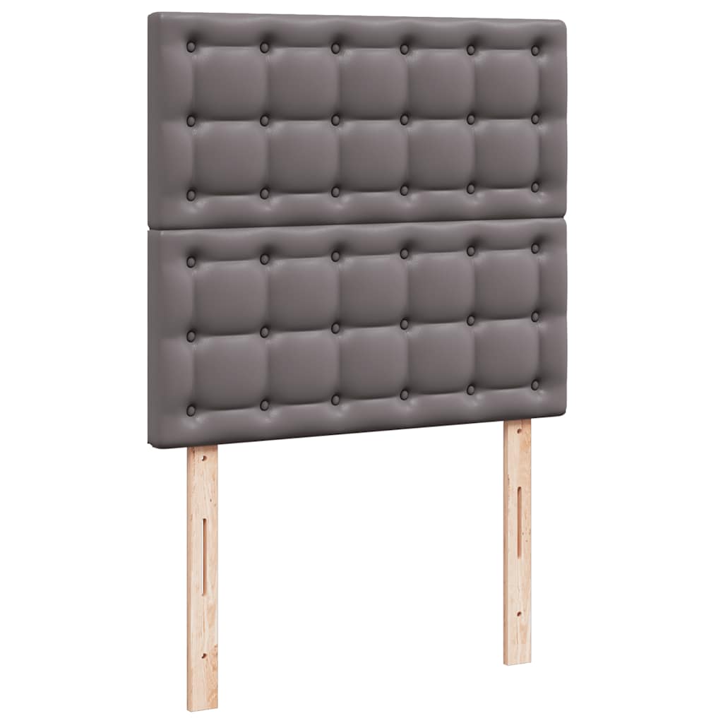Struttura Letto Pouf con Materassi Grigio 200x200 cm Similpelle | homemem39