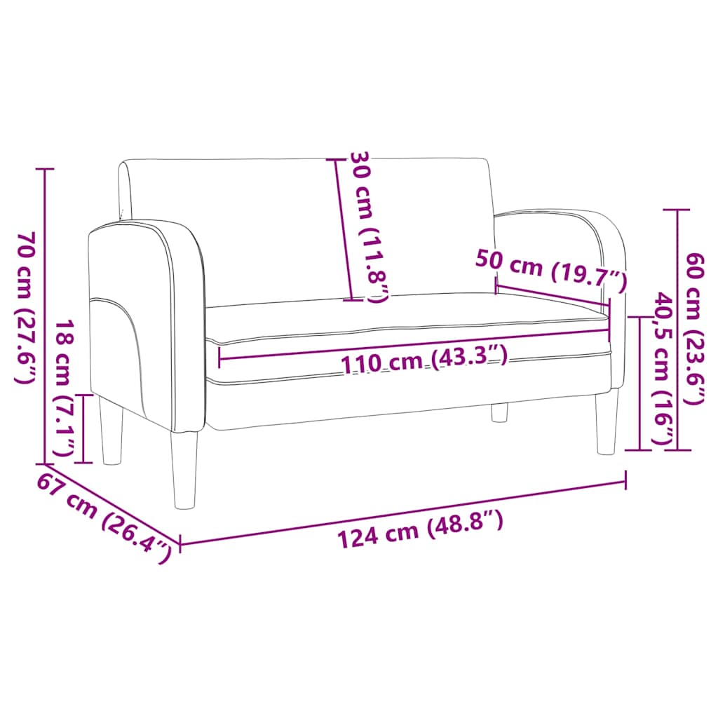 Divano Divanetto Cappuccino 110 cm in Similpelle | homemem39