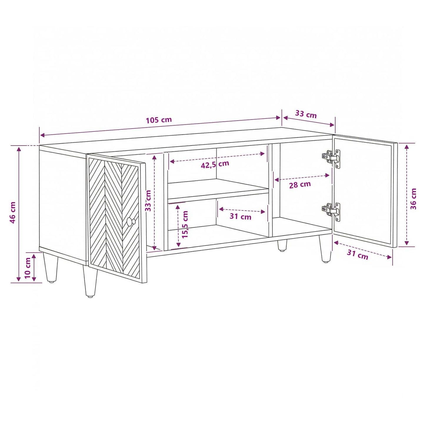 Armadi di Stoccaggio con porta Marrone 105 x 33,5 x 46 cm | homemem39