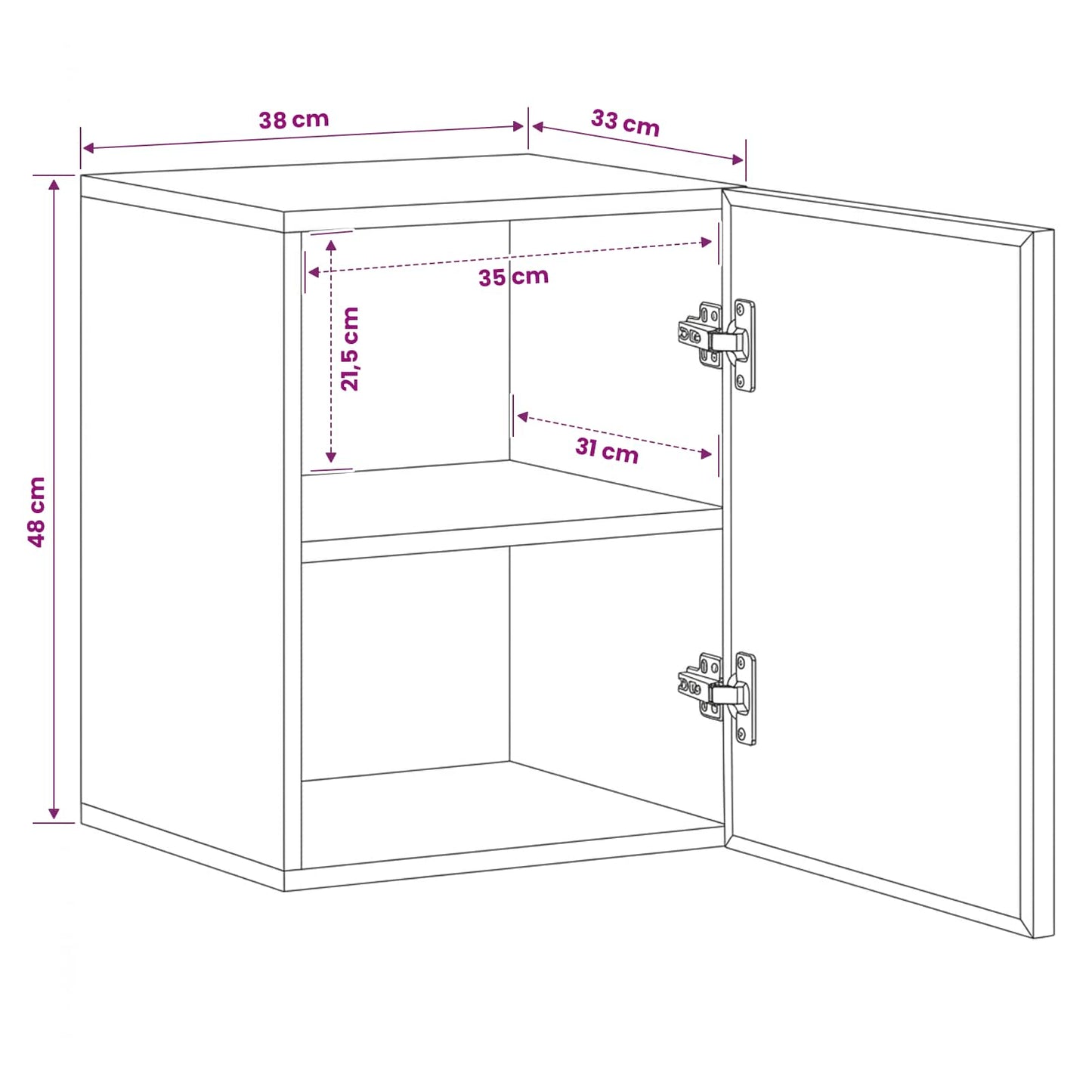 Armadio pensile con archiviazione Marrone 38 x 33,5 x 48 cm | homemem39