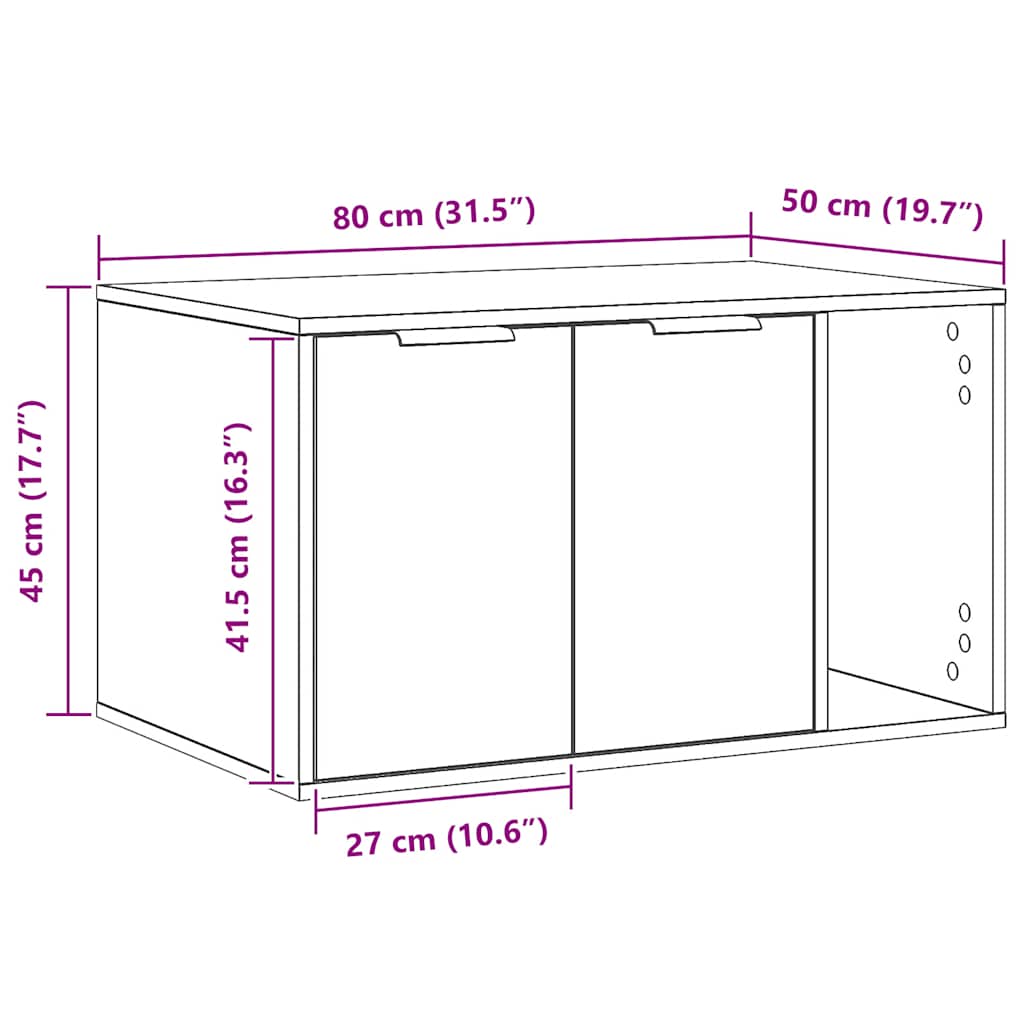 Recinto Lettiera Rovere Artigianale 80x50x45 cm in Truciolato | homemem39