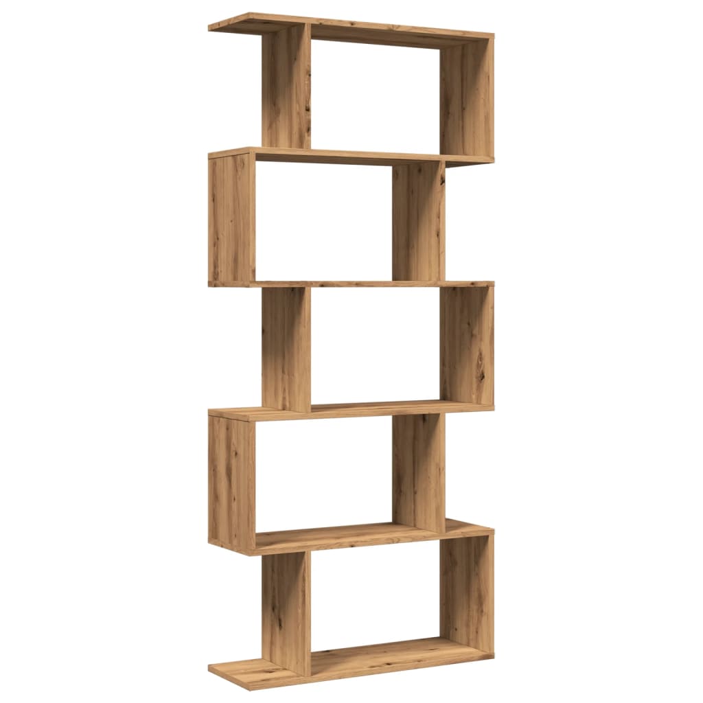 Libreria 5 Ripiani Rovere Artigianale 70x24x161 cm Truciolato | homemem39