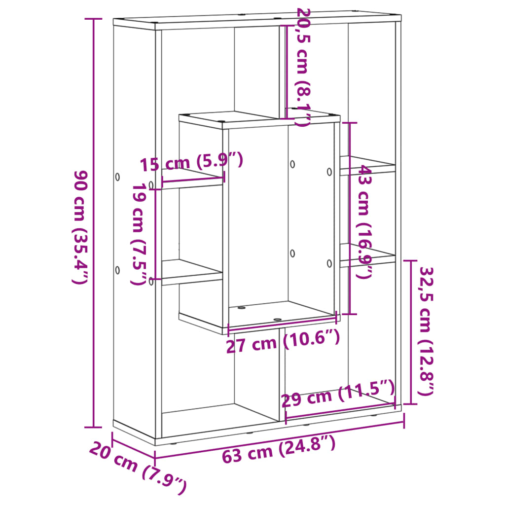 Libreria Grigio Sonoma 63x20x90 cm in Truciolato | homemem39