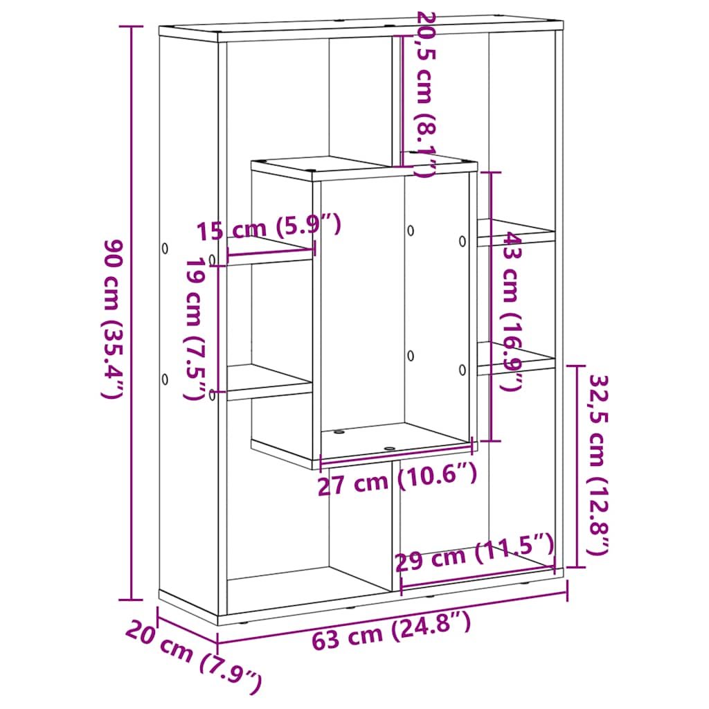 Libreria Rovere Artigianale 63x20x90 cm in Truciolato | homemem39